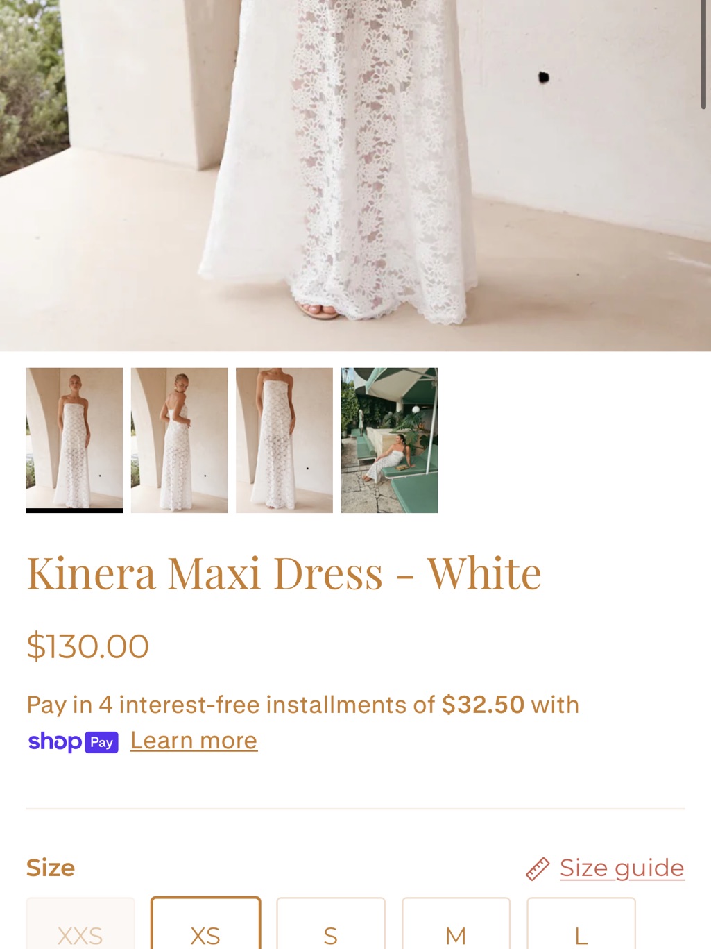 Strapless White Lace Maxi Dress — image 2 of 4